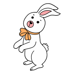 Easter bunny flat color design-SVG