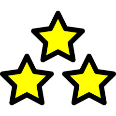 three stars icon vector