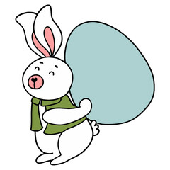 Easter bunny flat color design-SVG