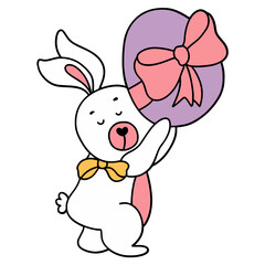 Easter bunny flat color design-SVG