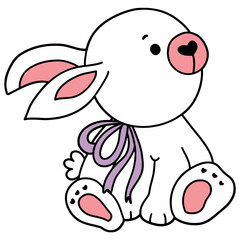 Easter bunny flat color design-SVG