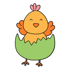 Easter Chick flat color design-SVG