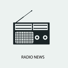 Radio news vector icon illustration sign