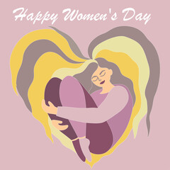 sleeping girl card for March 8