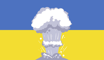 Detonation of bomb. Ukrainian war