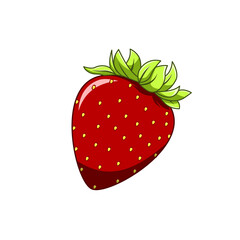 Isolated strawberry cartoon vector illustration