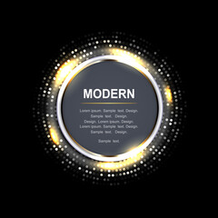 Round isolated frame in gray color with white border and mosaic