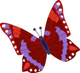 Butterfly Flying Insect with Brightly Coloured Wings and Antennae Illustration © topvectors