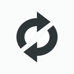 Arrow, reload, refresh, direction, rotate icon vector isolated