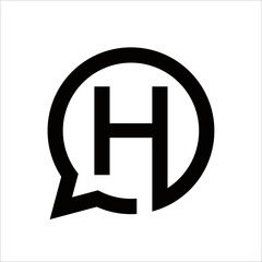 Creative Initial H logo Vector. Letter H Chat Logo Design Template 