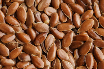 Raw flaxseed superfood macro shot.