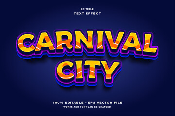 Carnival City 3D Cartoon Editable Text Effect