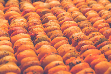 The process of home cooking dried fruits in an electric dryer.