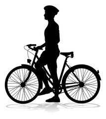 Obraz premium Bike and Bicyclist Silhouette