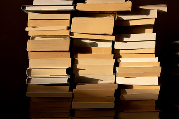 stack of old books