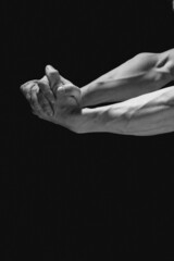 Fototapeta na wymiar athletic male hands