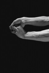Fototapeta na wymiar athletic male hands