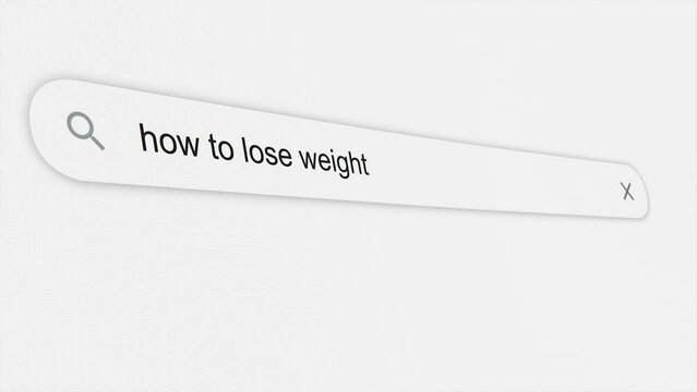How to lose weight being typed in the search bar. Web browser. Typing. Screen. Close up
