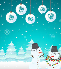 Snowy Christmas poster template design