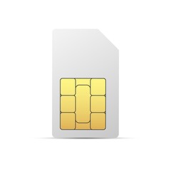 Sim card vector mobile phone icon chip. Vector cellphone simcard set