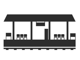 駅　シルエット　アイコン　イラスト　外観