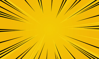 Manga. Speed lines comic effect on yellow background. 