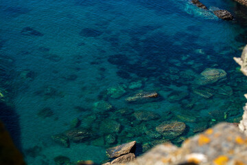 Clear blue water of Cornwall, the U.K.