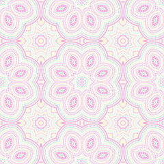 Muslim traditional floral vector seamless motif. Fabric patchwork design. Retro boho ornament. Wall print design. Flower and leaves elements texture.