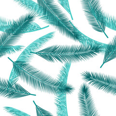 Organic palm tree branches vector pattern. Simple wrapping paper. Natural organic palm tree branches textile print ornament.