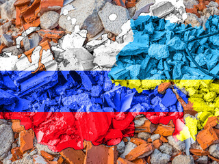 Schutt Krieg Ukraine und Russia Map