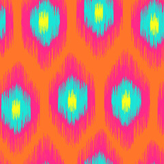 IKAT seamless pattern. Abstract vector print for fabric, wallpaper, wraping paper. Traditional ornament, modern illustration