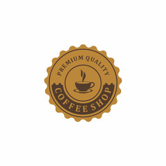 Coffee Shop Logos Badges and Labels Design Elements set. Cup beans cafe vintage style objects retro vector illustration