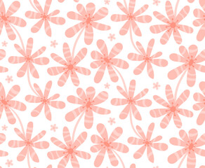Fototapeta premium PInk pastel flower seamless pattern. Vector illustration