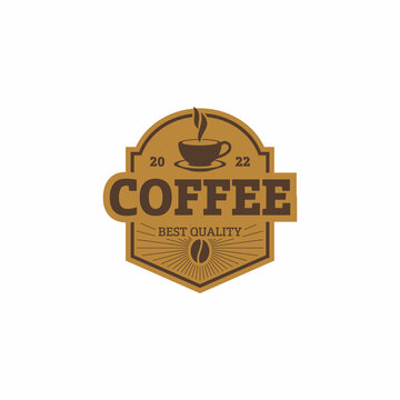  Coffee Shop Logos Badges and Labels Design Elements set. Cup beans cafe vintage style objects retro vector illustration