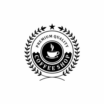 Coffee Shop Logos Badges and Labels Design Elements set. Cup beans cafe vintage style objects retro vector illustration
