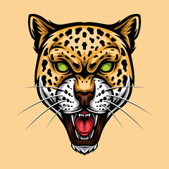 leopard head mascot vector illustration