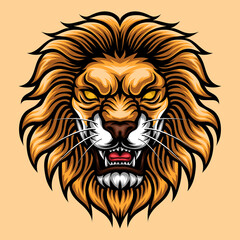 Naklejka na ściany i meble lion head mascot vector illustration