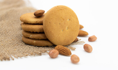 biscuit or cookies isolated on white background