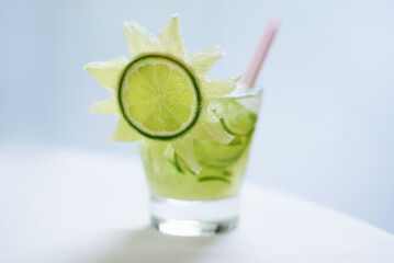 Cool down with style. A beautifully decorated cocktail.