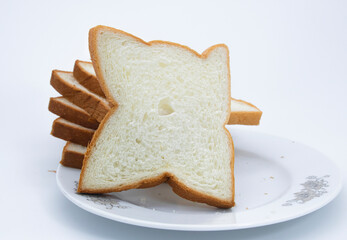 sliced bread isolated on white background,front view