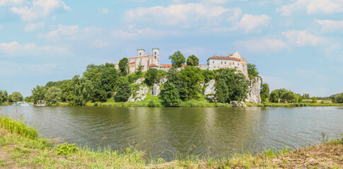 Fototapeta premium Tyniec, Poland - founded in 1044 few kilometers from Krakow, on the right bank of the Vistula river, the Tyniec Benedictine abbey is one of the most peaceful spots in Lesser Poland