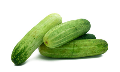 Four cucumber isolated on white background