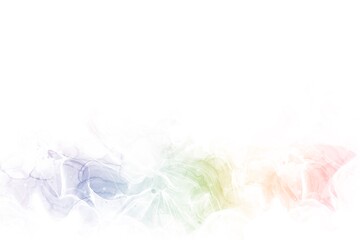 白背景のアルコールインクアート抽象テンプレート）虹色のマーブル模様の波　幻想的　グラデーション