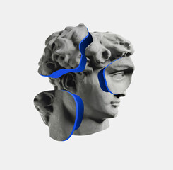 Vapor wave greek neon background style concept.