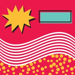 Pop art style background design consisting of wavy lines