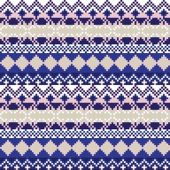 Snowflakes Fair Isle Seamless Pattern Design