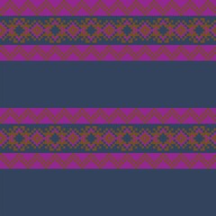 Obraz premium Snowflakes Fair Isle Seamless Pattern Design