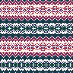 Snowflakes Fair Isle Seamless Pattern Design