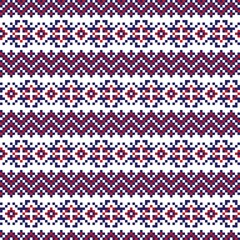 Snowflakes Fair Isle Seamless Pattern Design