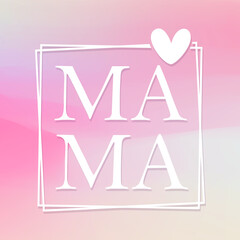 Mama Illustration Clip Art Design Shape. Mom Lovely Silhouette Icon Vector.